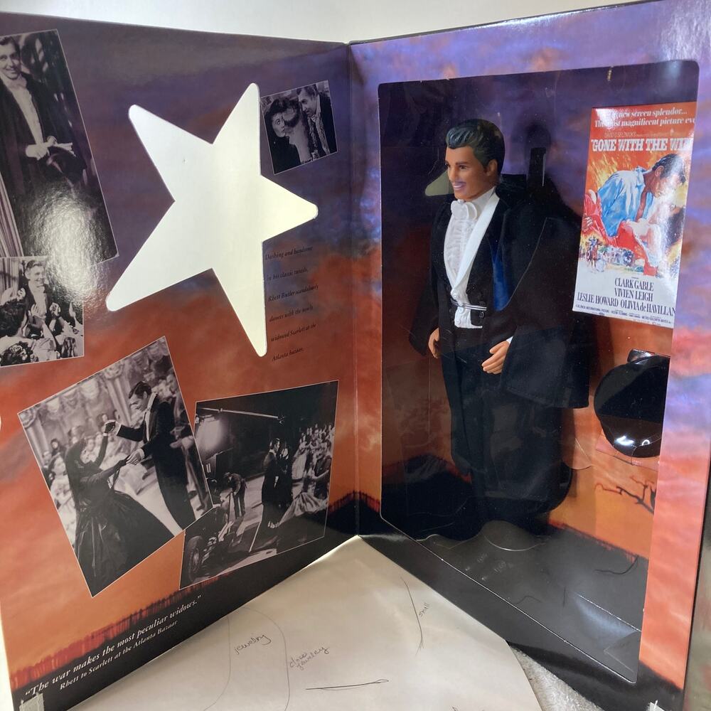 Vintage 90s Mattel 12" Hollywood Legends Ken as Rhett Butler GWTW #12741 NRFB